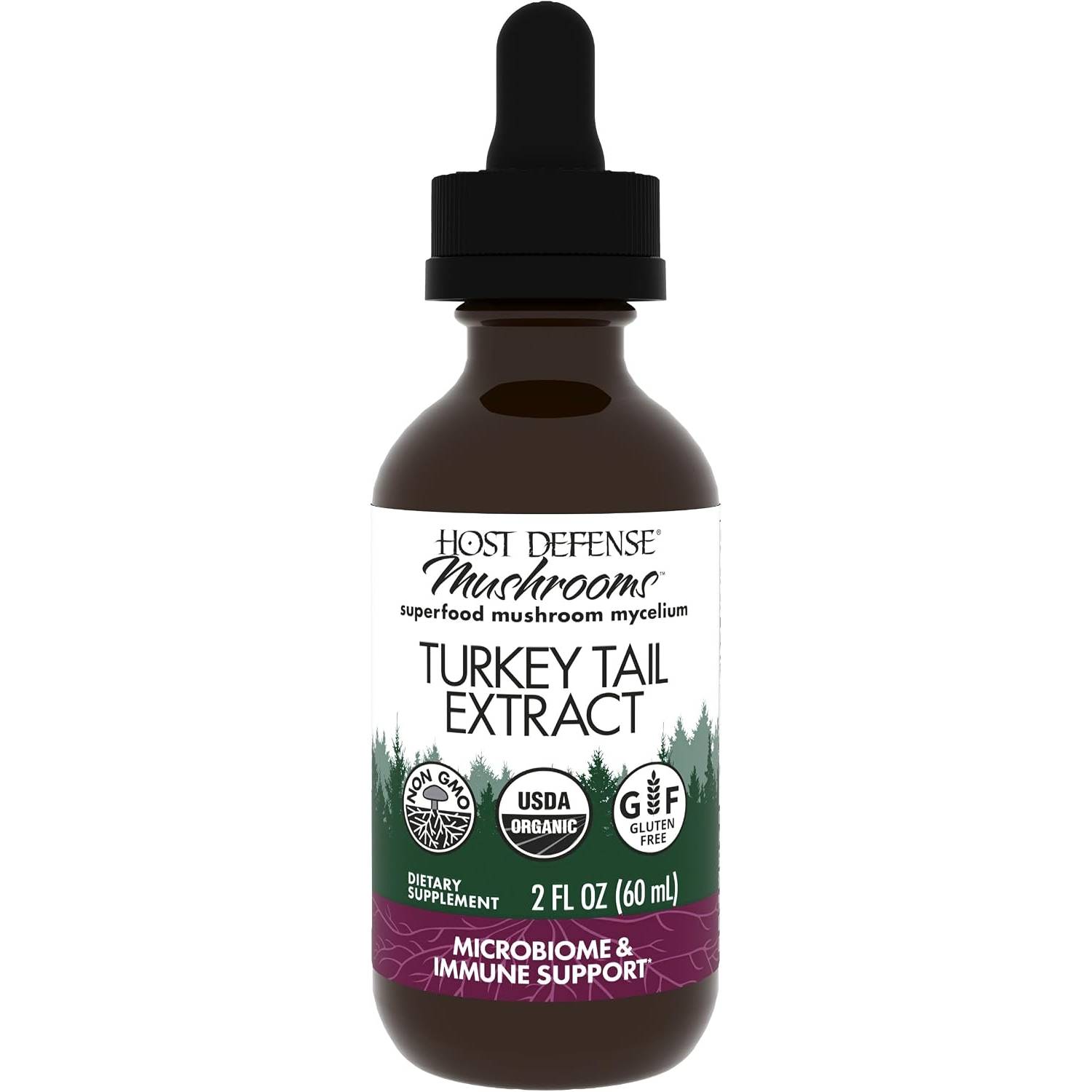 Host Defense Turkey Tail Extract - Digestive Health & Immune Response Support Supplement - Mushroom Supplement for Gastrointestinal & Gut Microbiome S