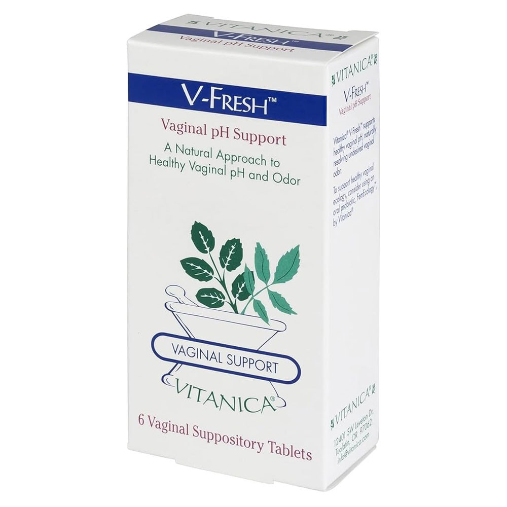 Vitanica V-Fresh Vaginal pH Support Suppositories - 6 Suppositories
