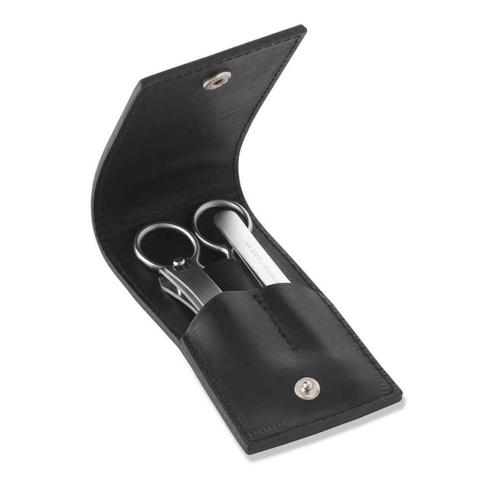 The Art of Shaving Manicure Set 3Pcs - Black Leather