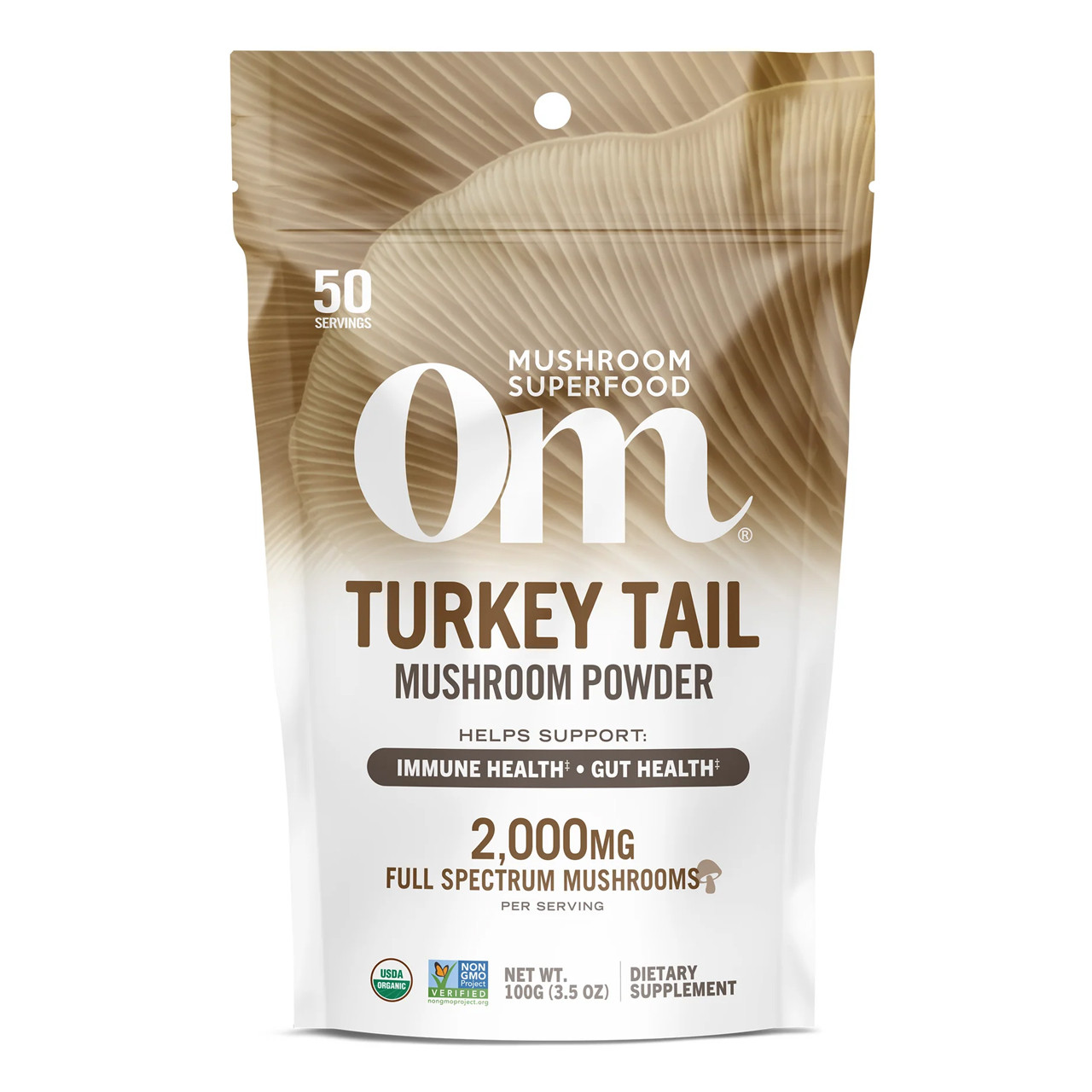Om Mushroom Turkey Tail Mushroom Superfood Powder - 100 Grams 27$