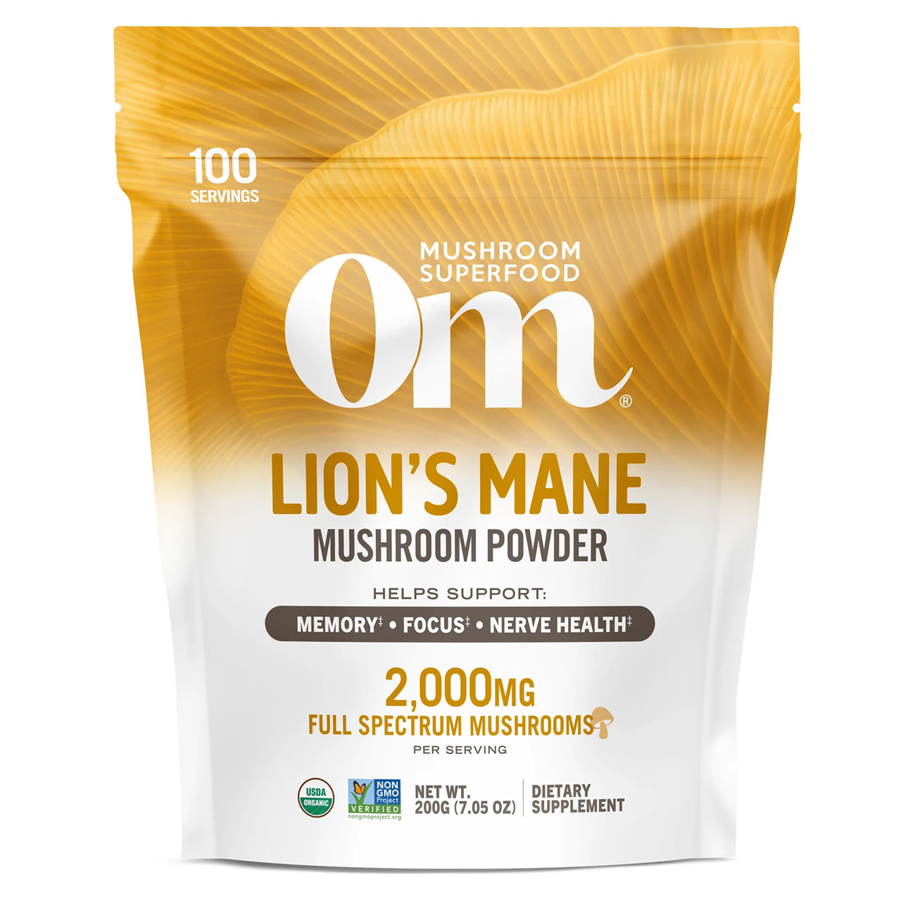 Om Mushroom Lions Mane Hericium erinaceous - 200 Grams 43$