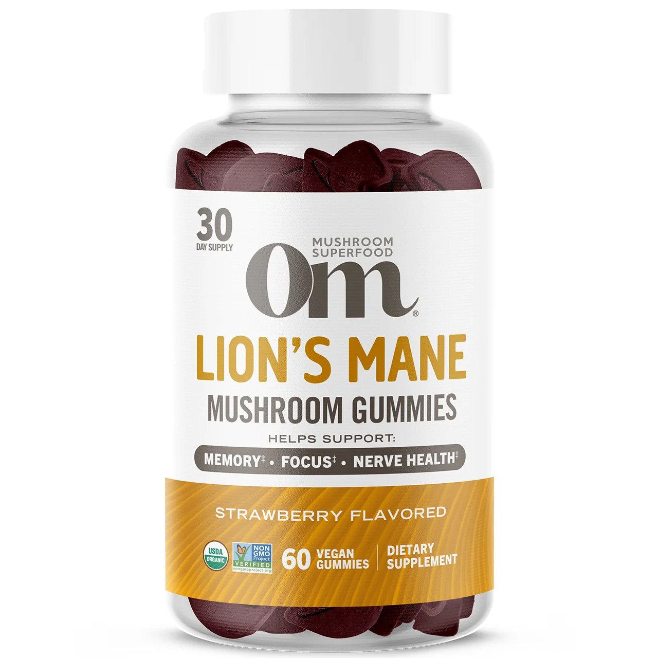 Om Mushroom Lion's Mane Mushroom Gummies - 60 gummies
