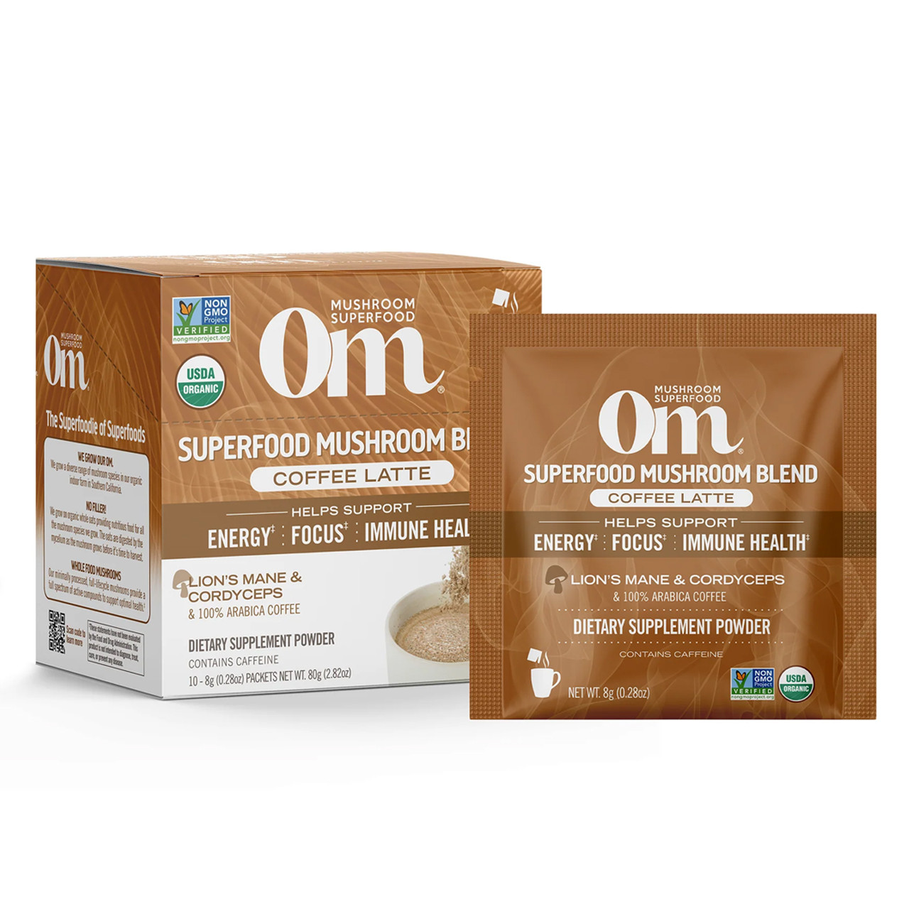 Om Mushroom Powered Coffee Latte - 10 packs