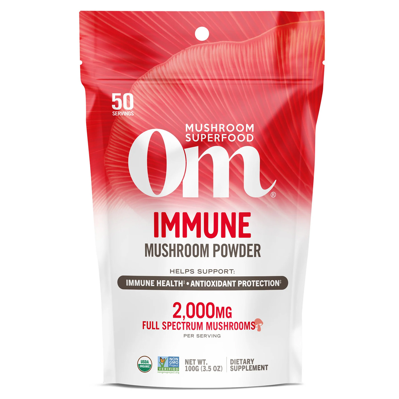 Om Mushroom Immune Mushroom Superfood Powder - 100 Grams 27$