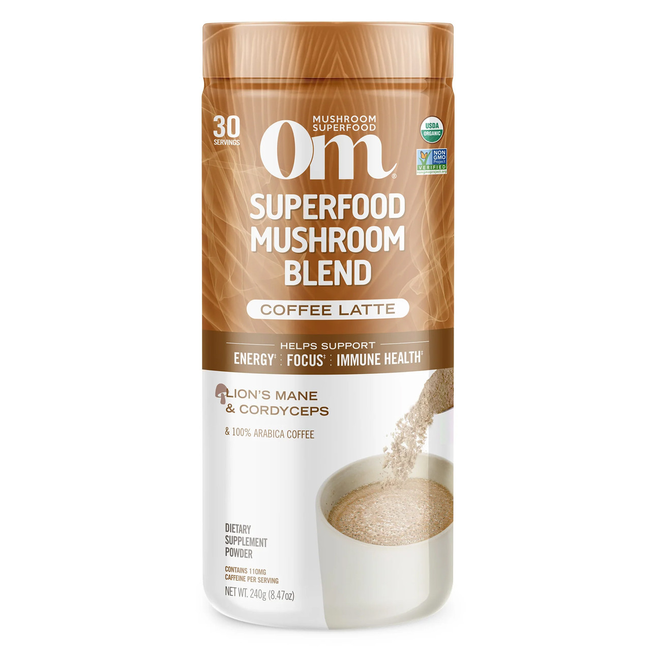 Om Mushroom Coffee Latte Blend - 240 Grams