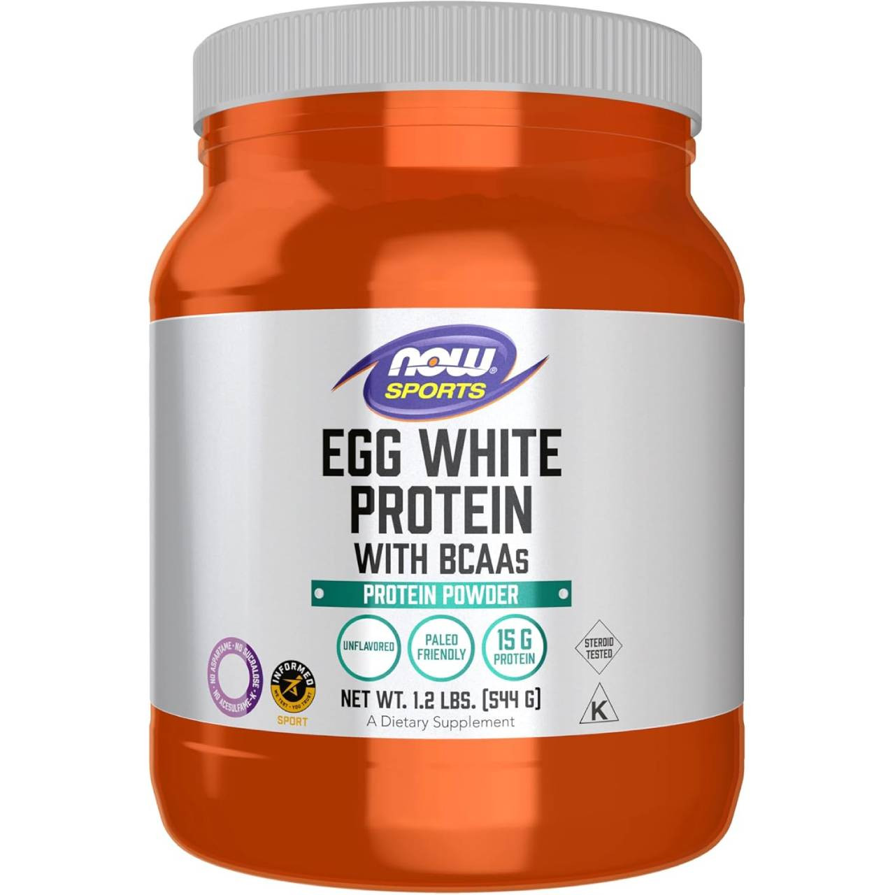 NOW Sports Egg White Protein Unflavored Powder