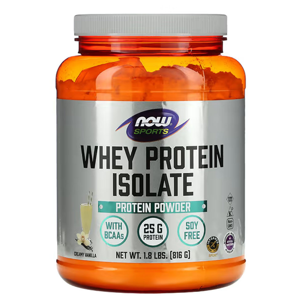NOW Sports Whey Protein Isolate Creamy Vanilla Flavor - 1.8 lbs