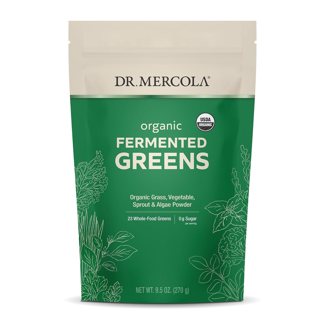 Dr Mercola Organic Fermented Greens - 270 Grams 50$