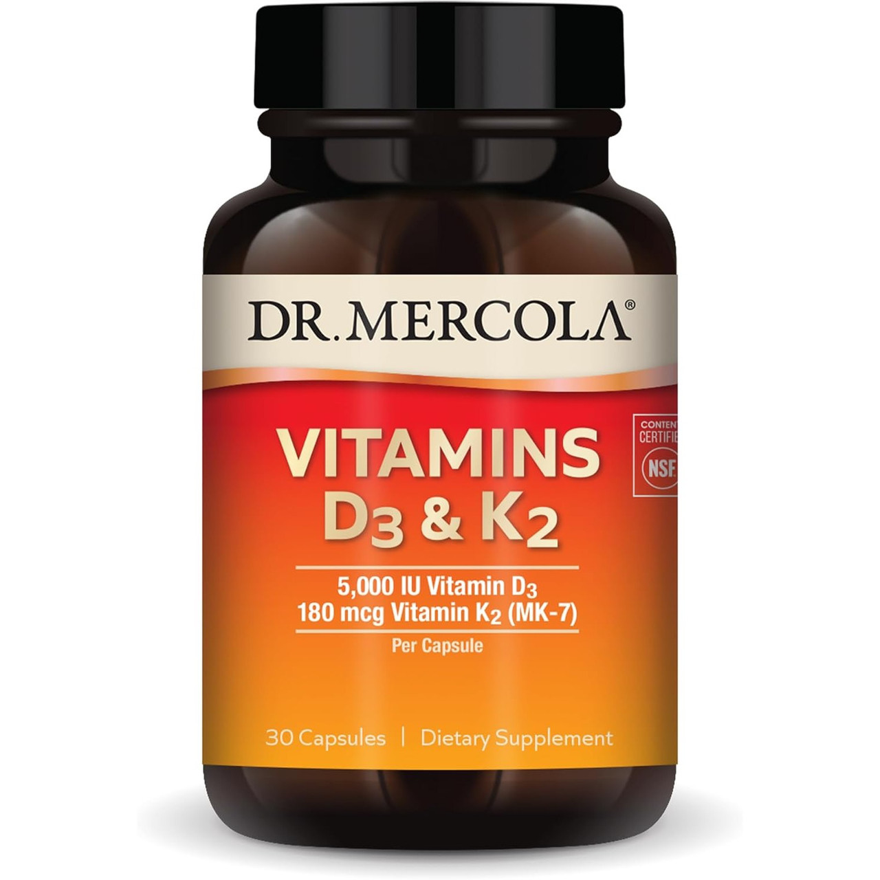 Dr Mercola Vitamins D3 and K2 - 30 Capsules 38$