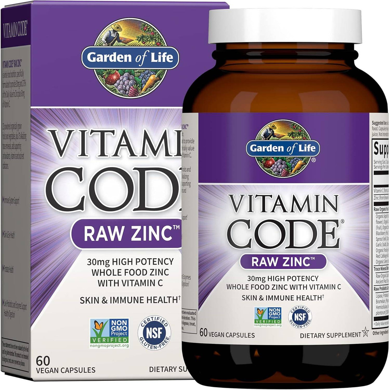 Garden of Life Vitamin Code RAW Zinc - 60 Capsules