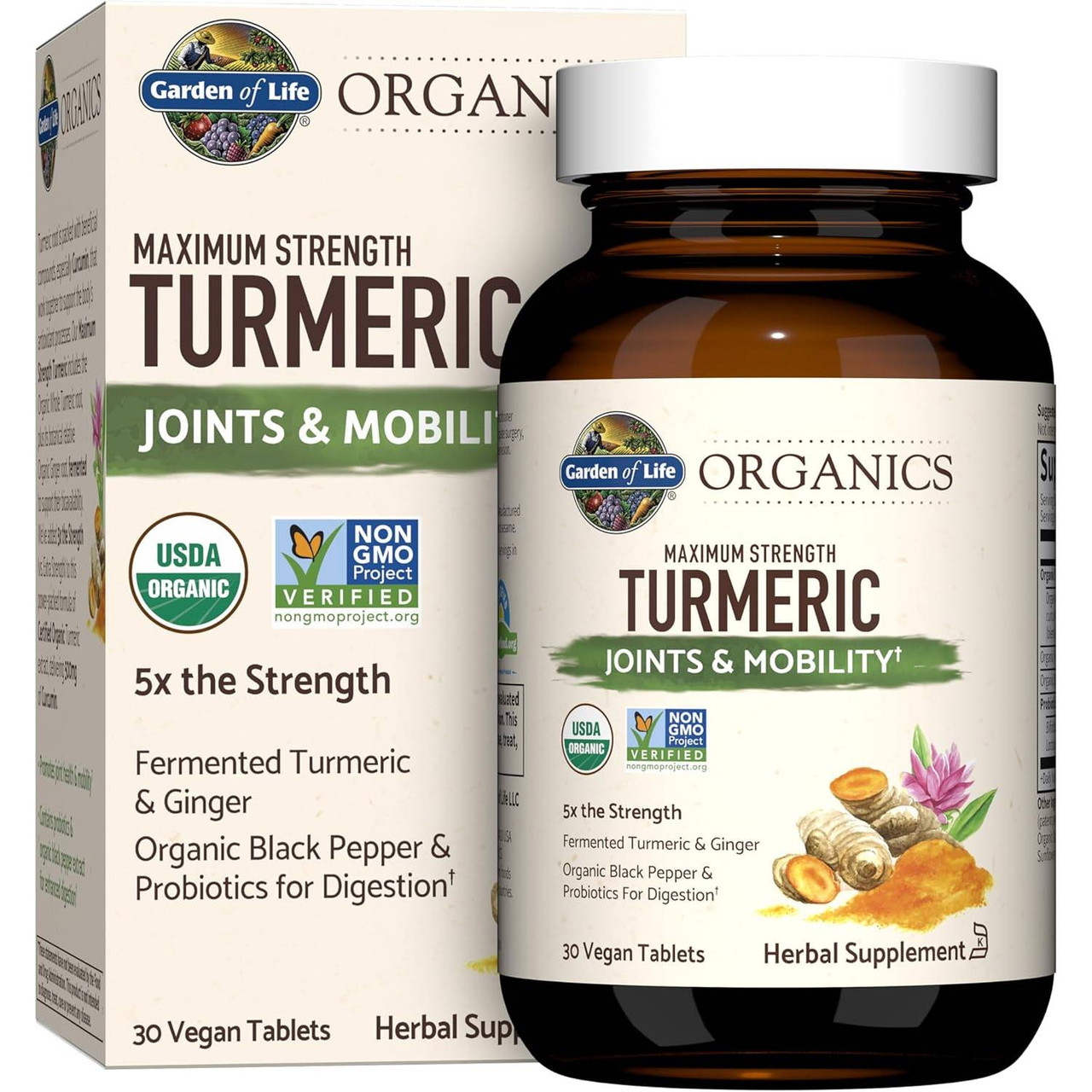 Garden of Life mykind Organics Maximum Strength Turmeric Joints Mobility - 30 Tablets 33$