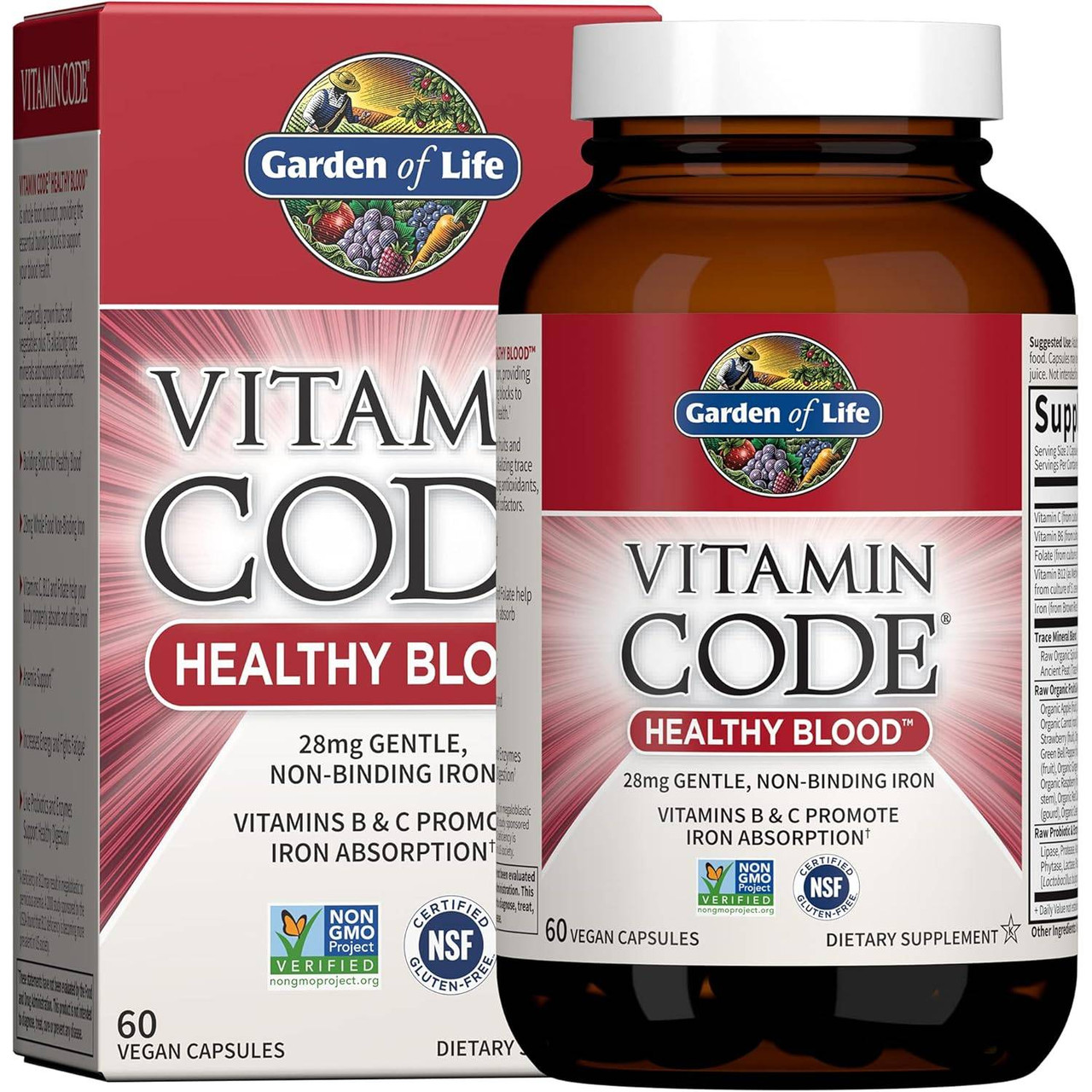 Garden of Life Vitamin Code Healthy Blood - 60 Capsules 19$