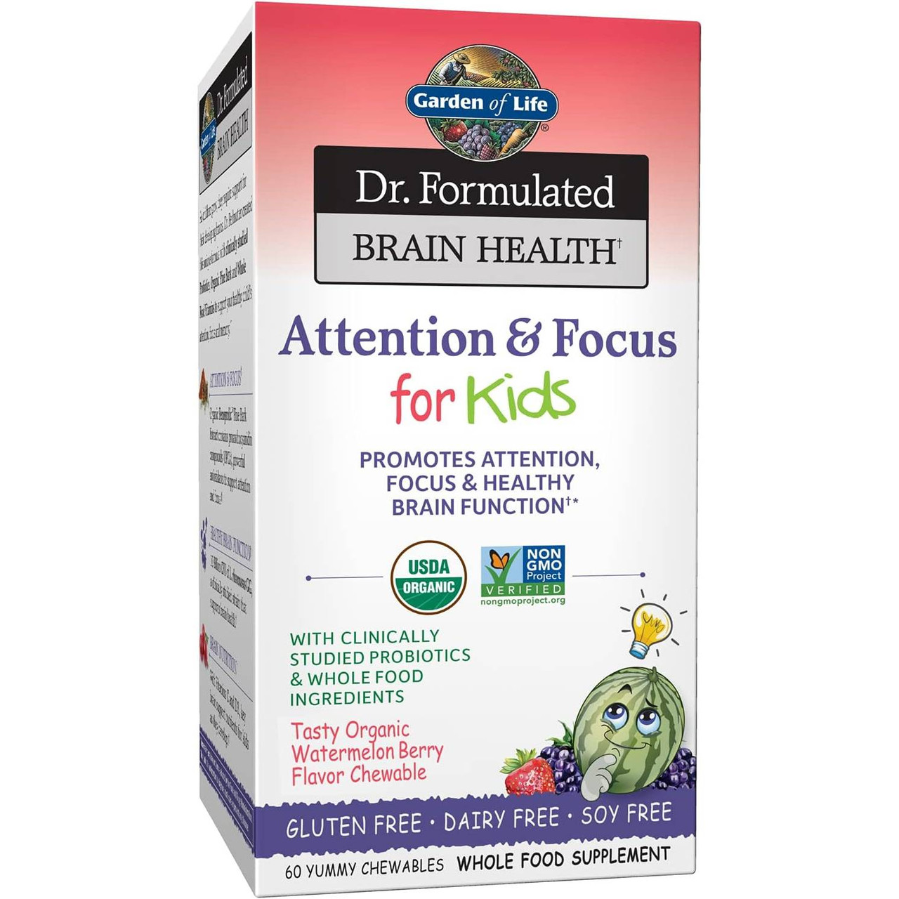 Garden of Life Dr Formulated Brain Health Organic AttentionFocus Kids - 60 Chewables 43$
