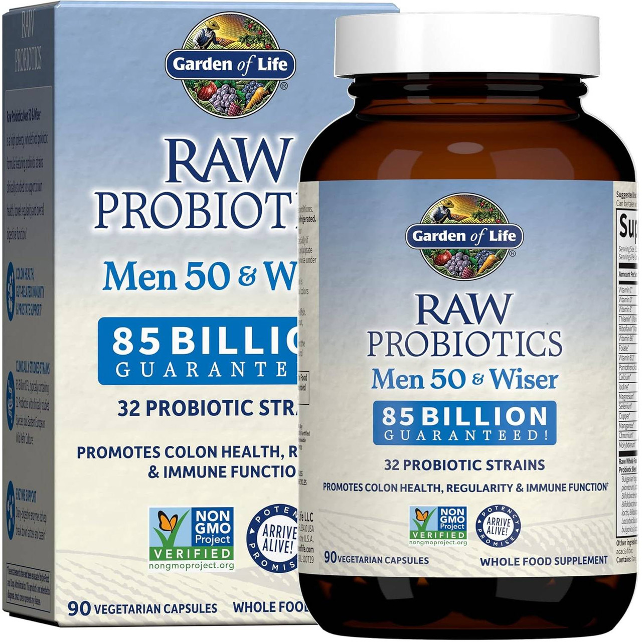 Garden of Life RAW Probiotics Men 50 and Wiser - 90 Capsules 60$