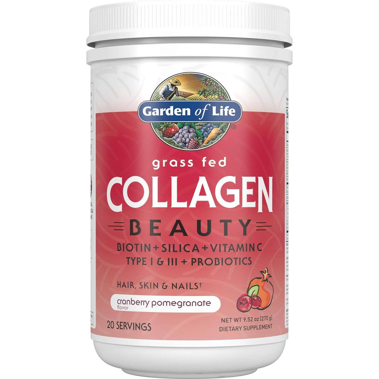Garden of Life Grass Fed Collagen Beauty Cranberry Pomegranate - 270 Grams 39$