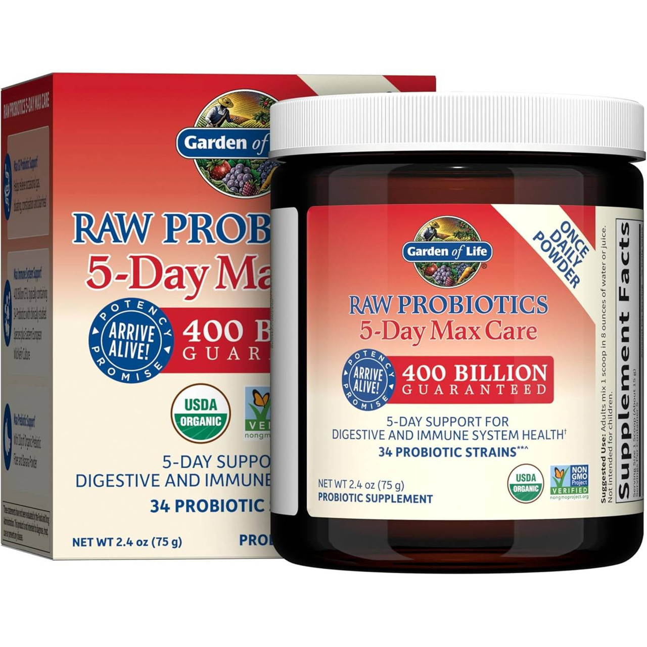 Garden of Life RAW Probiotics 5 Day Max Care - 75 Grams 50$