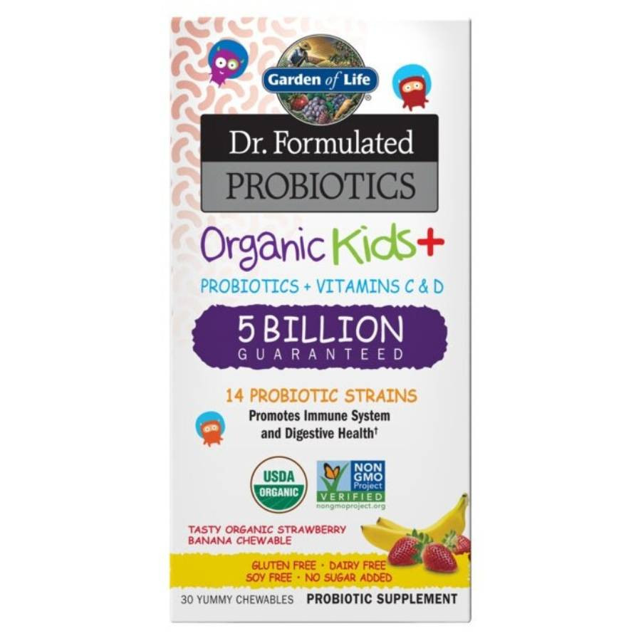 Garden of Life Organic Kids Probiotics Strawberry Banan - 30 Tablets 28$