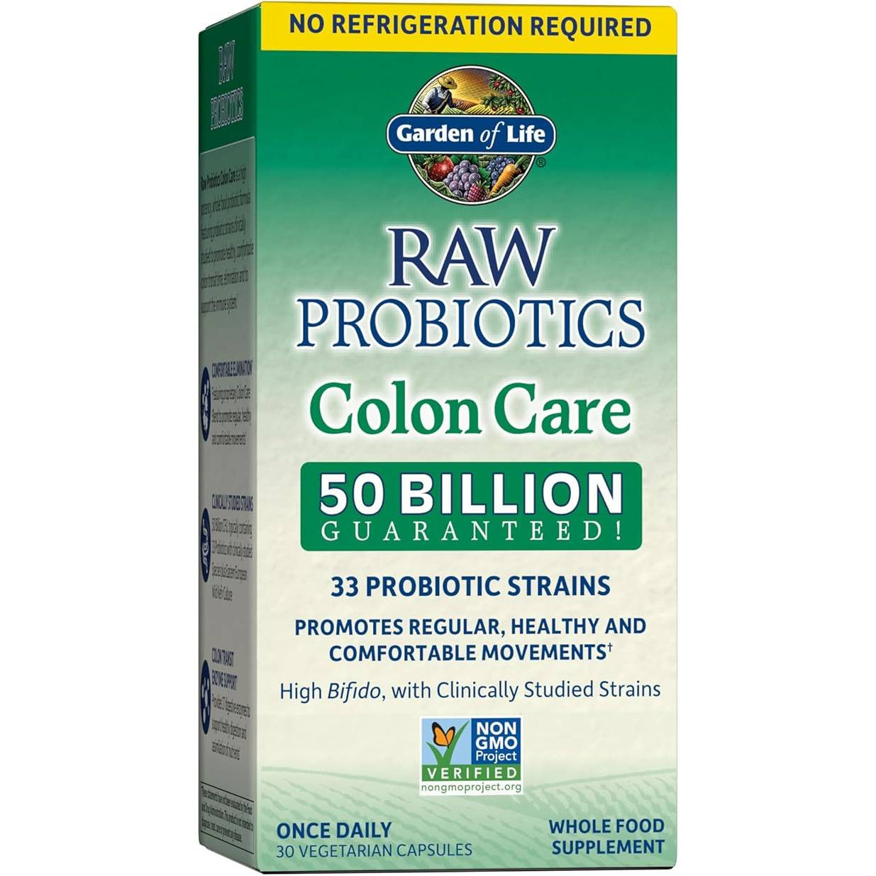 Garden of Life Raw Probiotics Colon Care Shelf-Stable - 30 Capsules