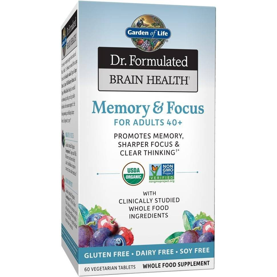 Garden of Life Dr Formulated Brain Health Memory Focus for Adults 40 - 60 Tablets 38$