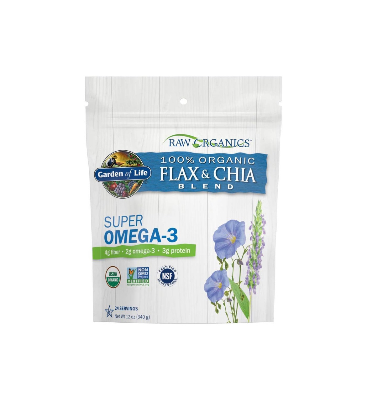 Garden of Life Raw Organics Flax and Chia Blend - 340 Grams