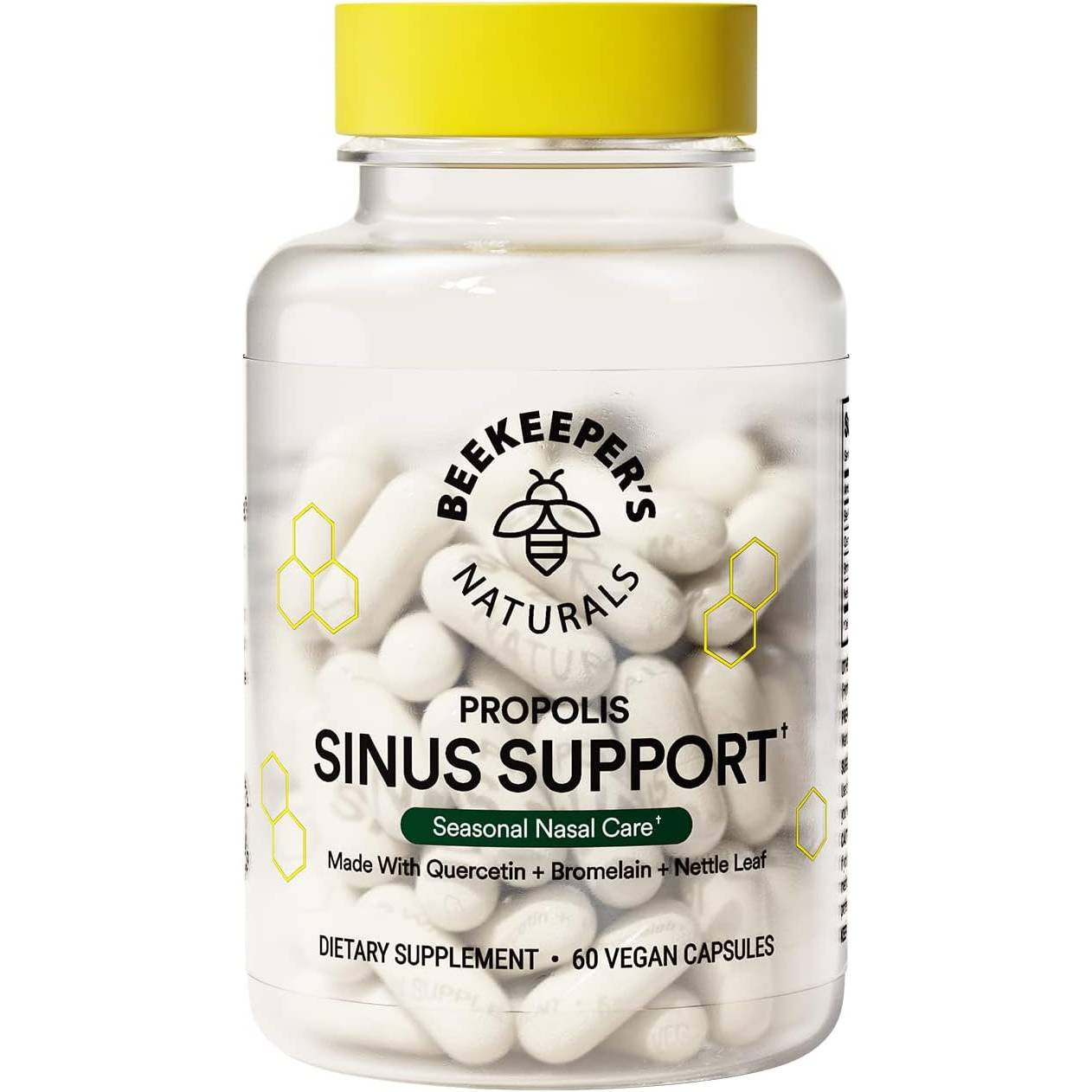 Beekeepers Naturals Propolis Sinus Support - Seasonal Nasal Care - 60 Capsules