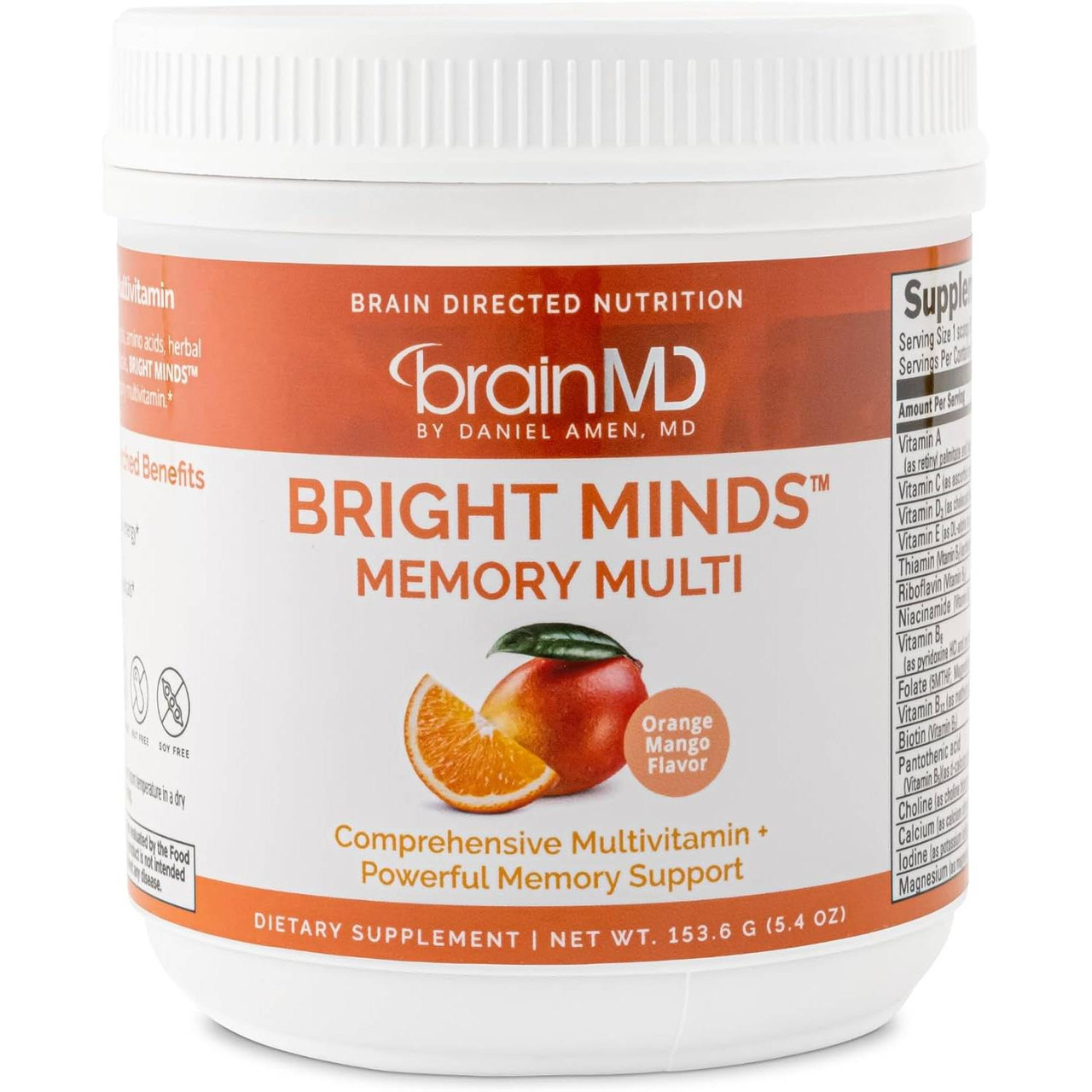 BrainMD Bright Minds Memory Multi Orange Mango - 153.6 Grams