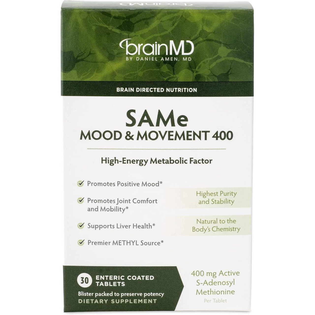 BrainMD SAMe Mood Movement 400 - 30 tablets 60$