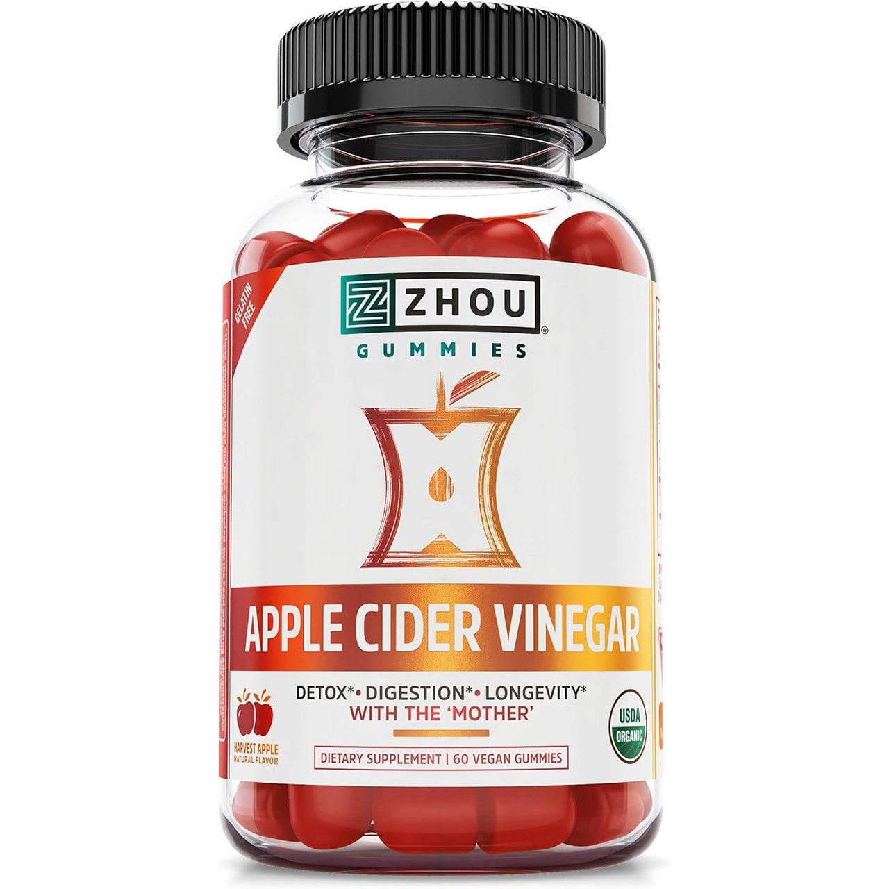 ZHOU Nutrition Apple Cider Vinegar Gummies - 60 Gummies