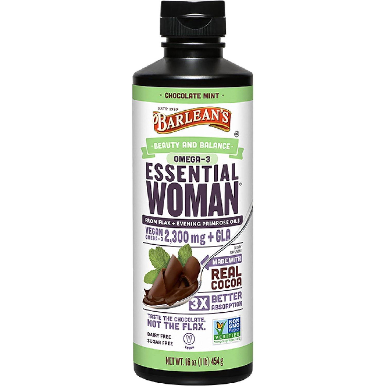 Barleans Organic Oils Seriously Delicious Chocolate Mint Essential Woman - 454 Grams 40$