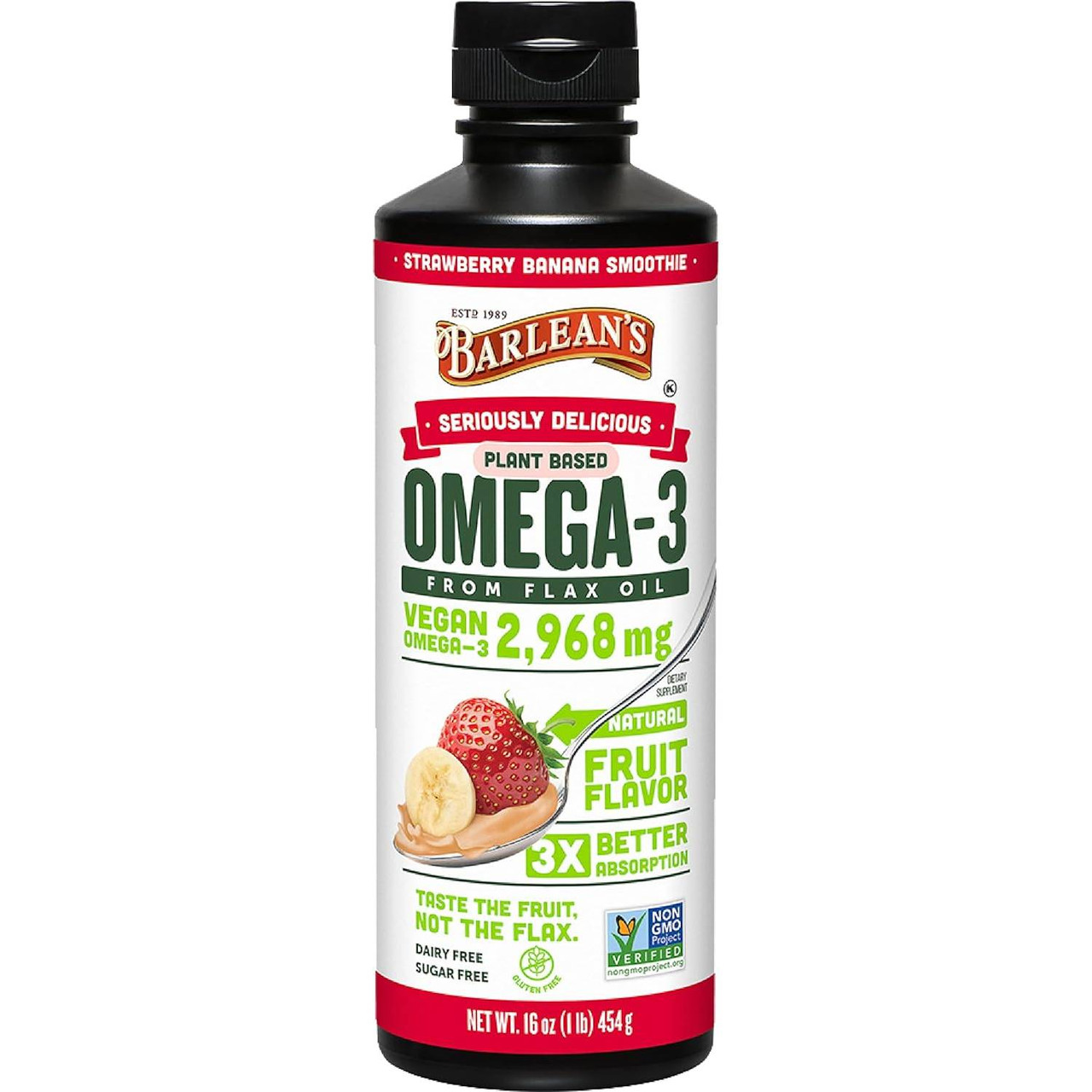 Barleans Organic Oils Seriously Delicious Strawberry Banana Smoothie - 454 Grams 30$