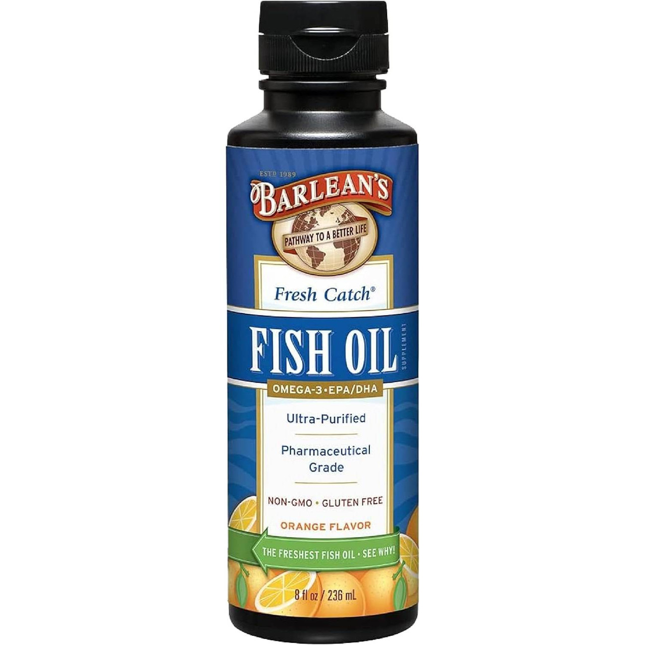Barleans Organic Oils Fresh Catch Fish Oil Orange Flavor Liquid - 236 Milliliters 41$