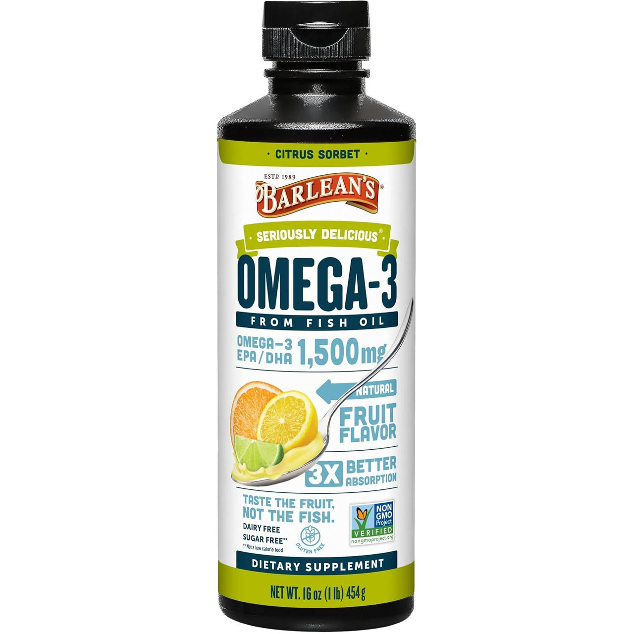 Barleans Organic Oils Seriously Delicious High Potency Citrus Sorbet - 454 Grams 48$