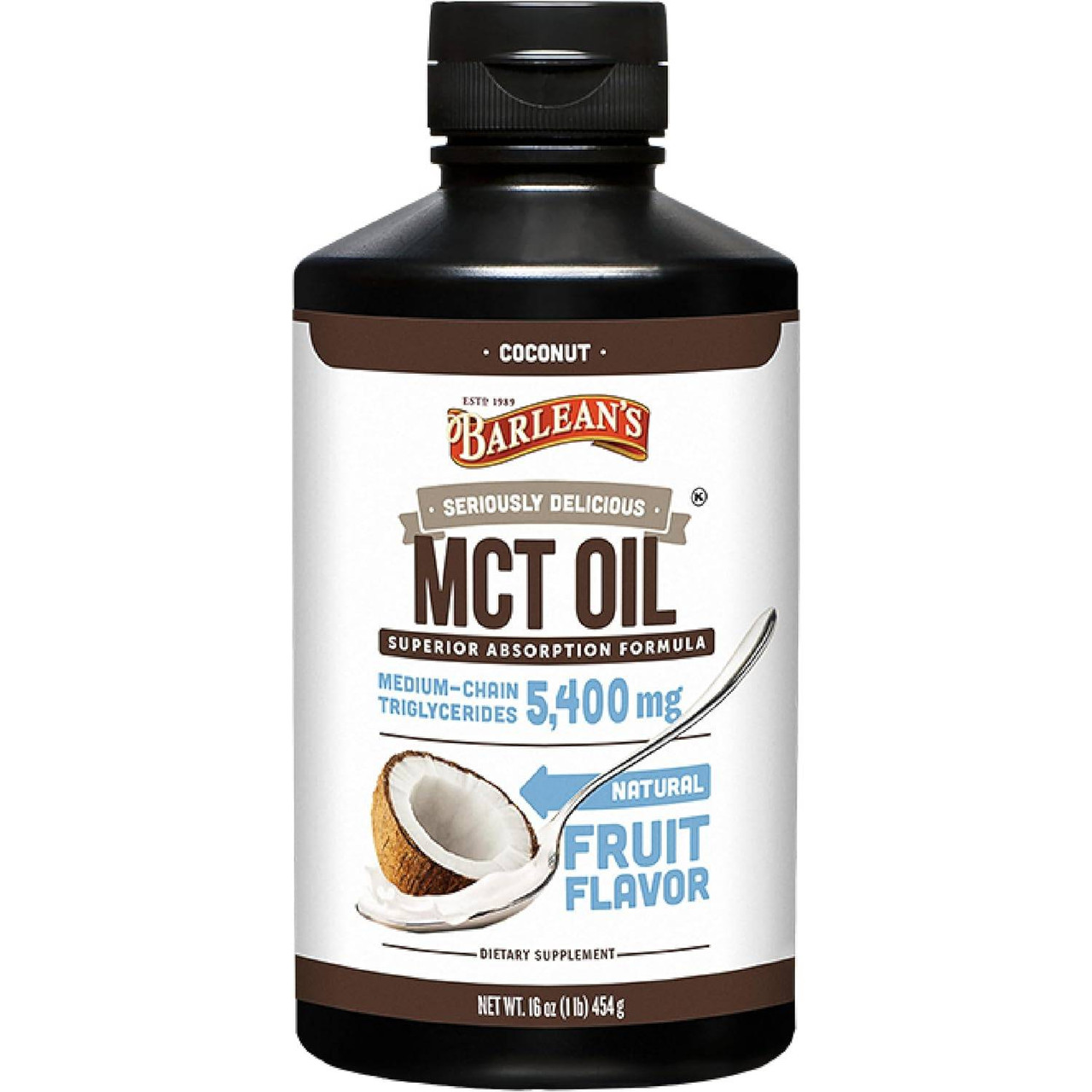 Barleans Organic Oils Seriously Delicious MCT Coconut - 454 Grams