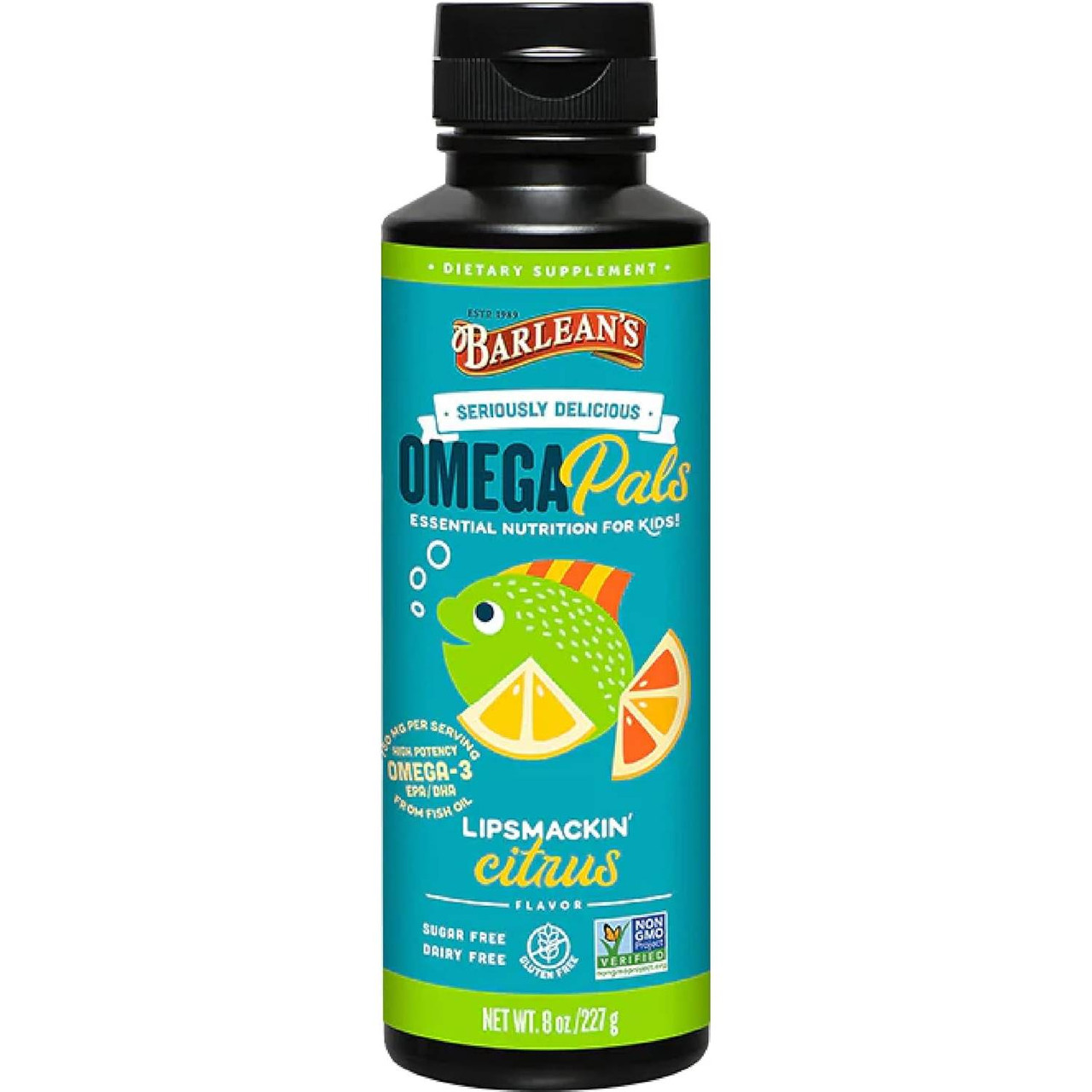 Barleans Organic Oils Omega Pals Lipsmackin Citrus - 227 Grams 24$