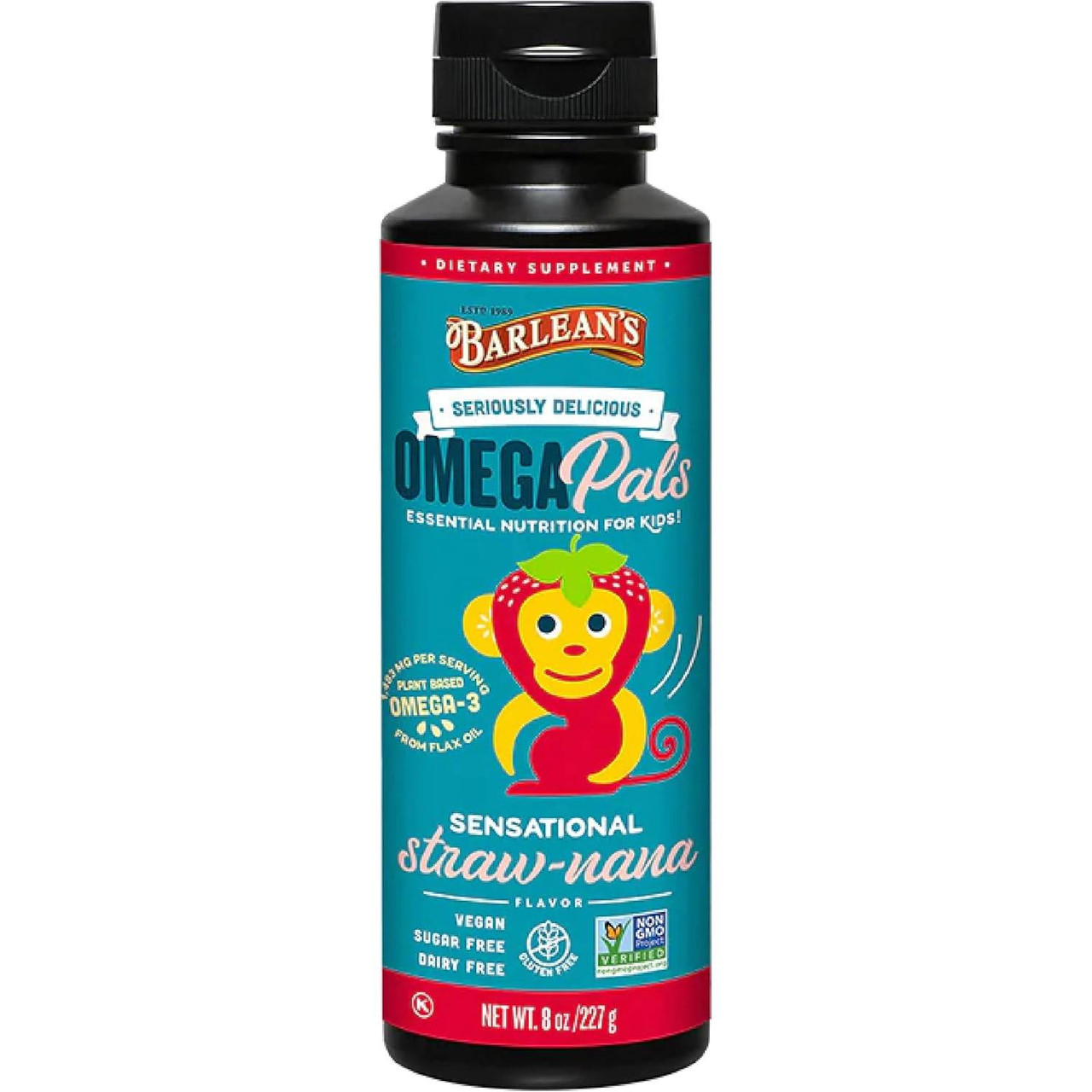 Barleans Organic Oils Seriously Delicious Omega Pals Sensational Straw-nana Flax Oil - 227 Grams 16$