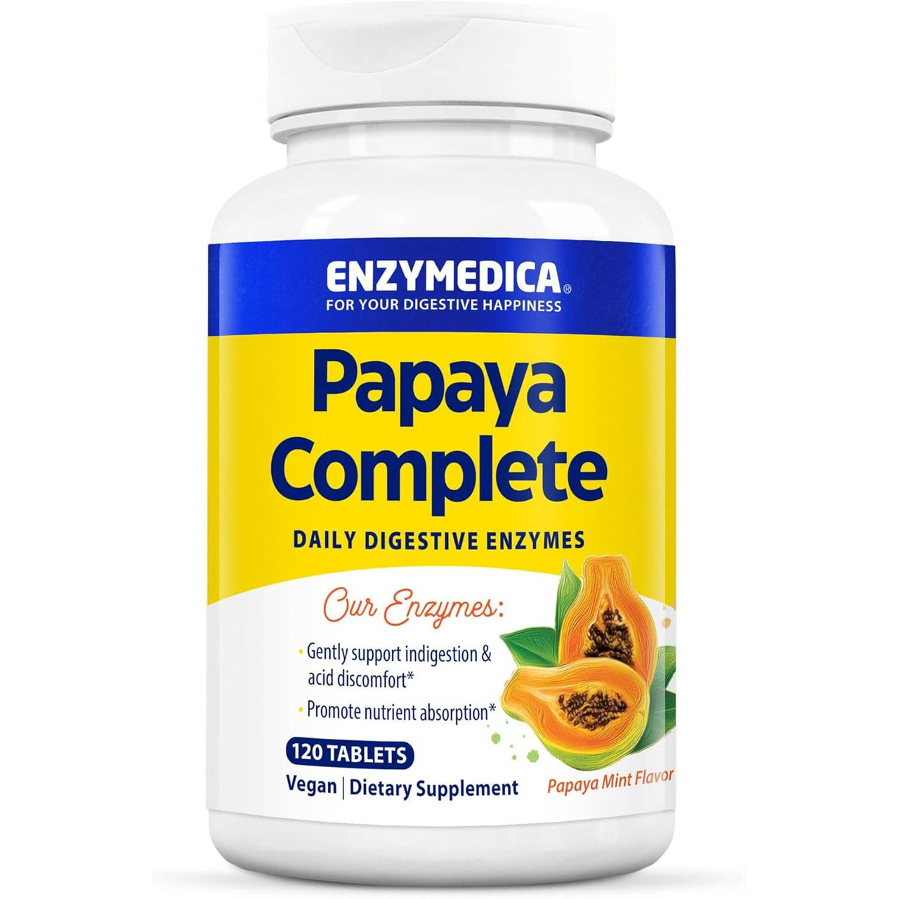 Enzymedica Papaya Complete Daily Digestive Enzymes - 120 tablets 20$