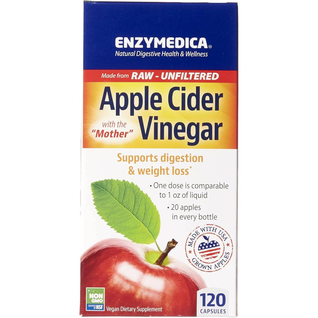 Enzymedica Apple Cider Vinegar - 120 capsules