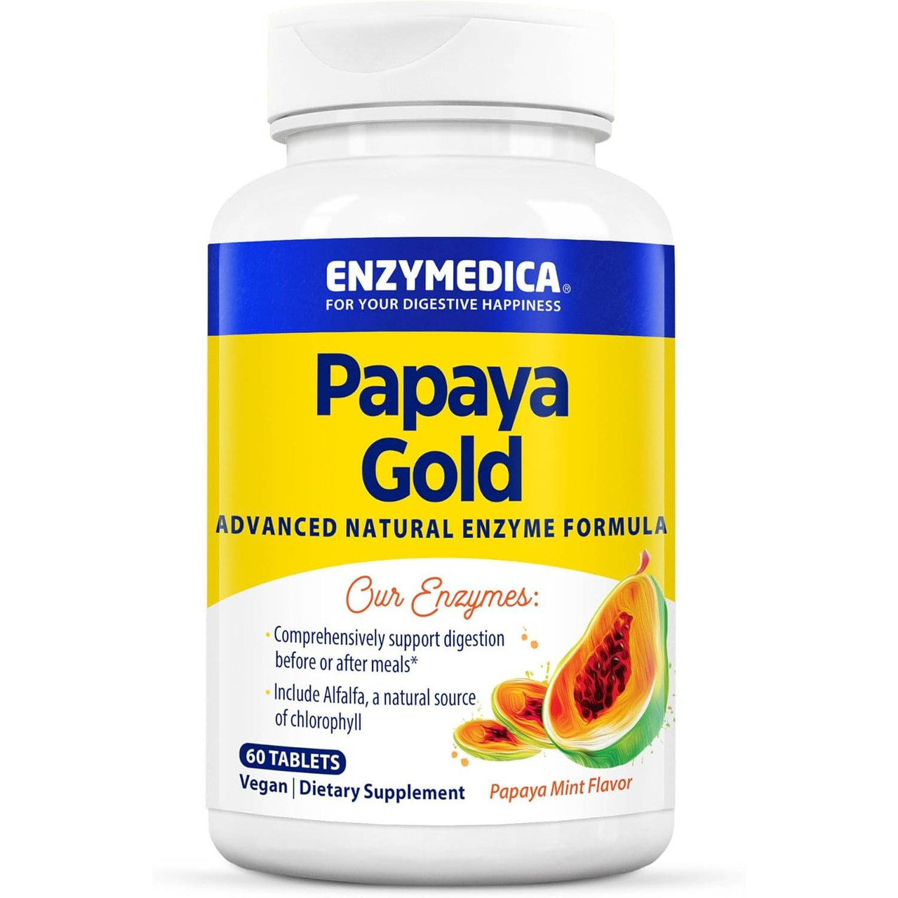 Enzymedica Papaya Gold Advanced Natural Enzyme Formula - 60 tablets