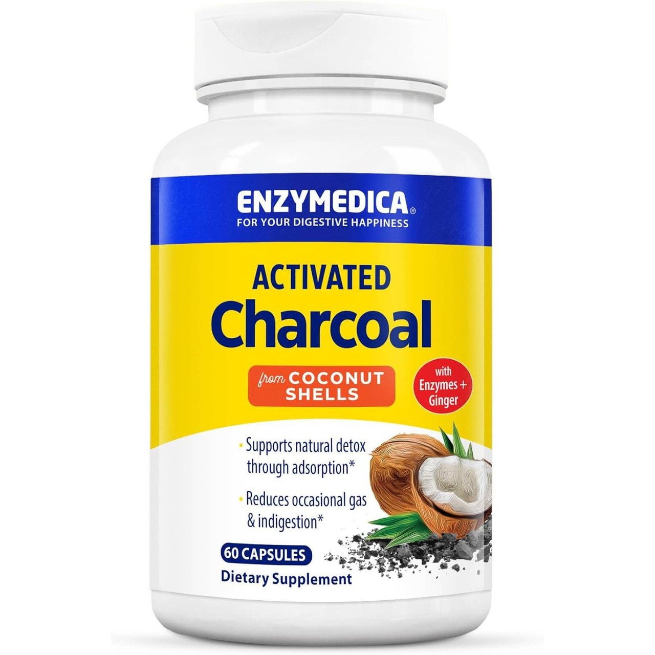 Enzymedica Purify- Charcoal Plus - 60 capsules