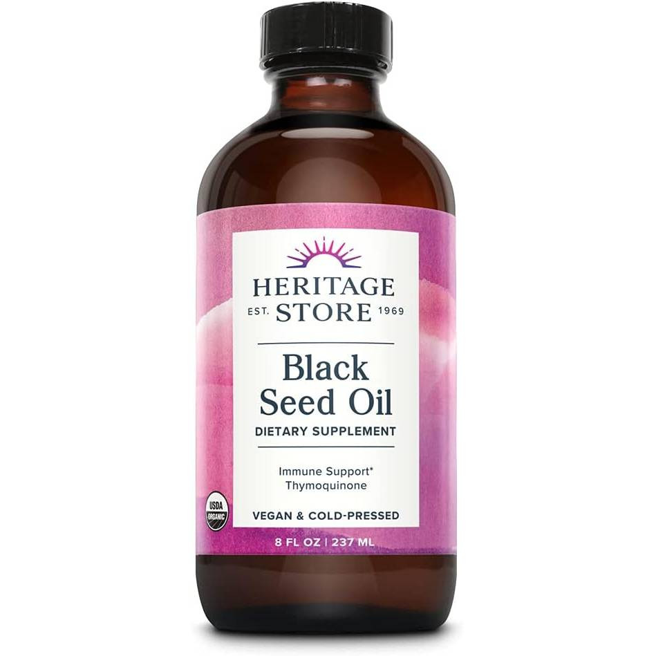 Heritage Store Organic Black Seed Oil - 237 Milliliters