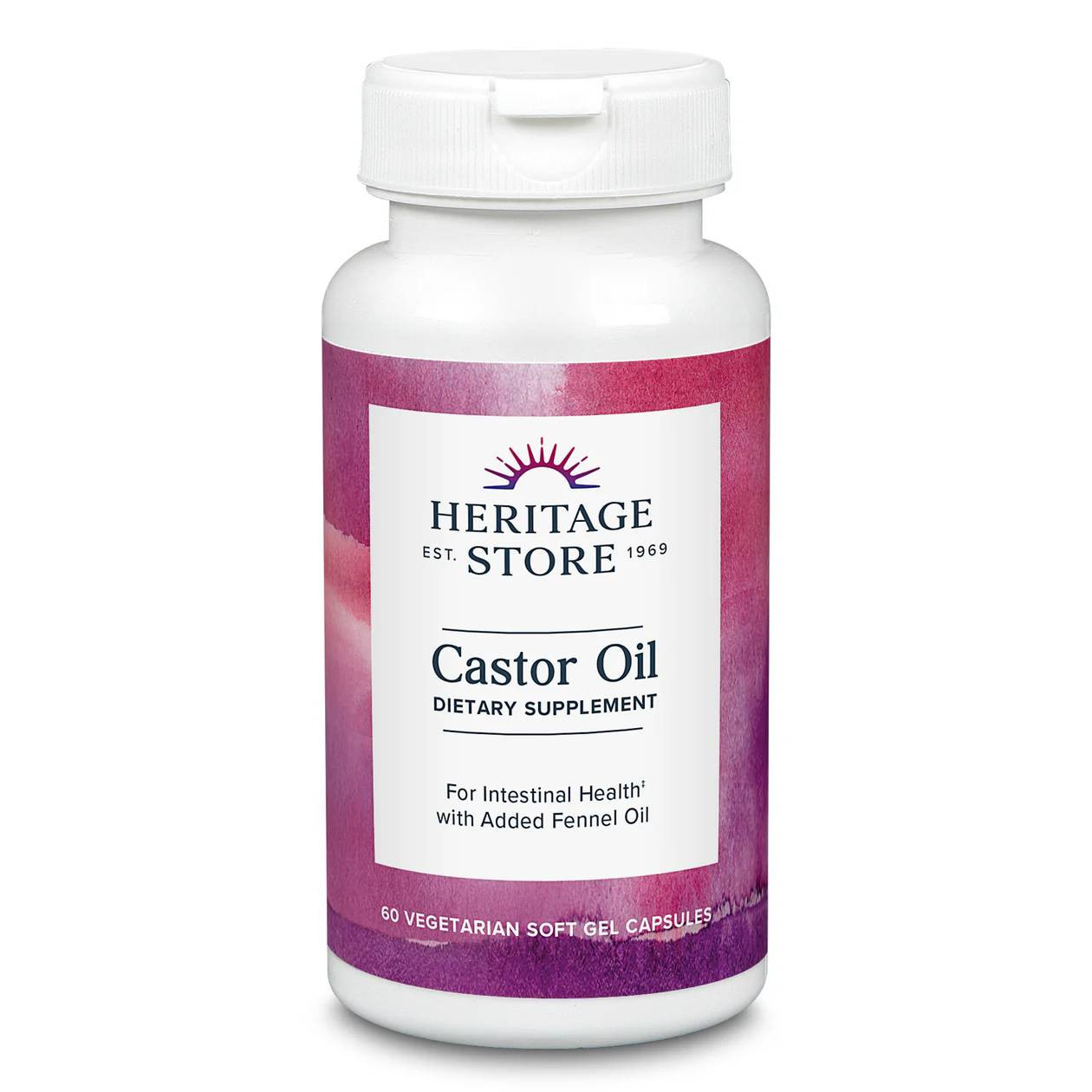 Heritage Store Castor Oil Capsules 725mg - 60 Softgels
