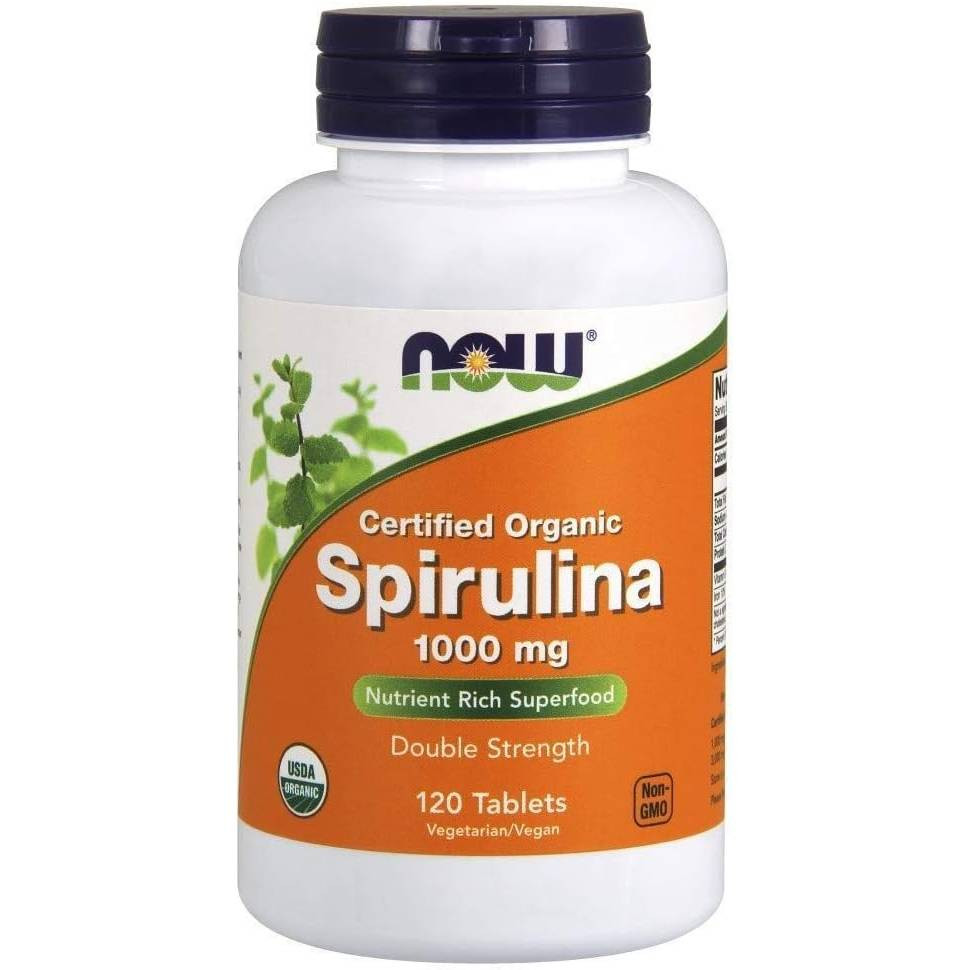 NOW Foods Organic Spirulina 1000mg - 120 Tablets