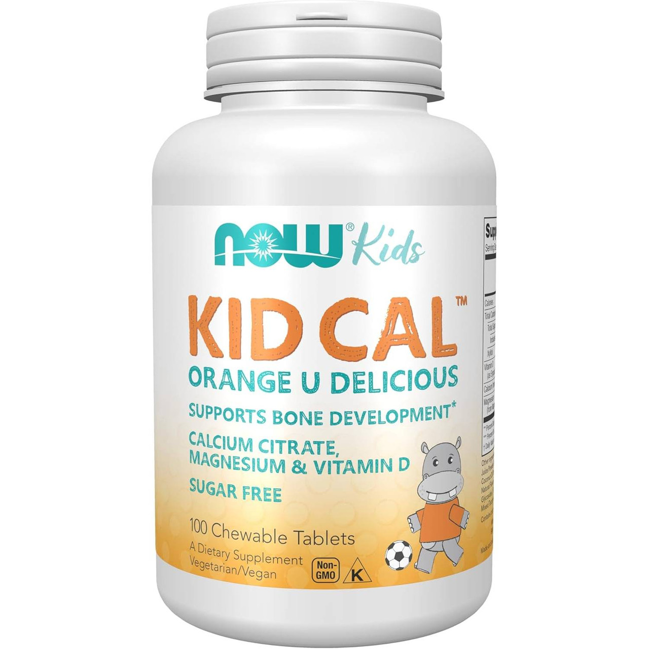 NOW Foods Kid Cal Chewables Orange U Delicious Flavor - 100 Tablets 22$