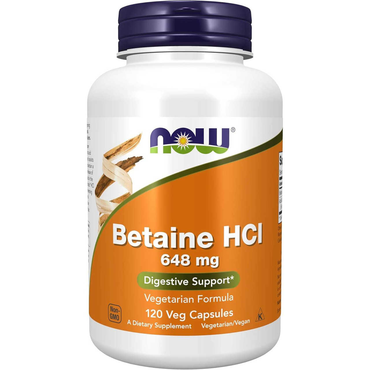 NOW Foods Betaine HCl 648mg - 120 Capsules 22$