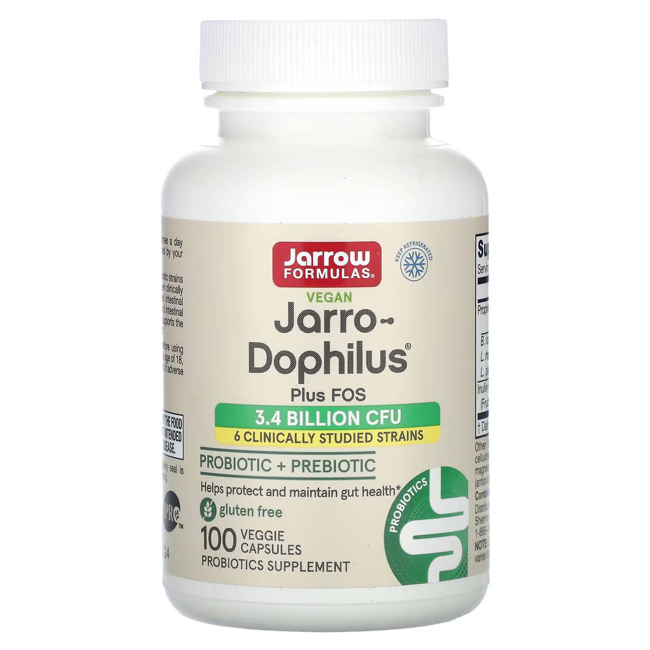 Jarrow Formulas Jarro-Dophilus+ FOS - 100 Capsules