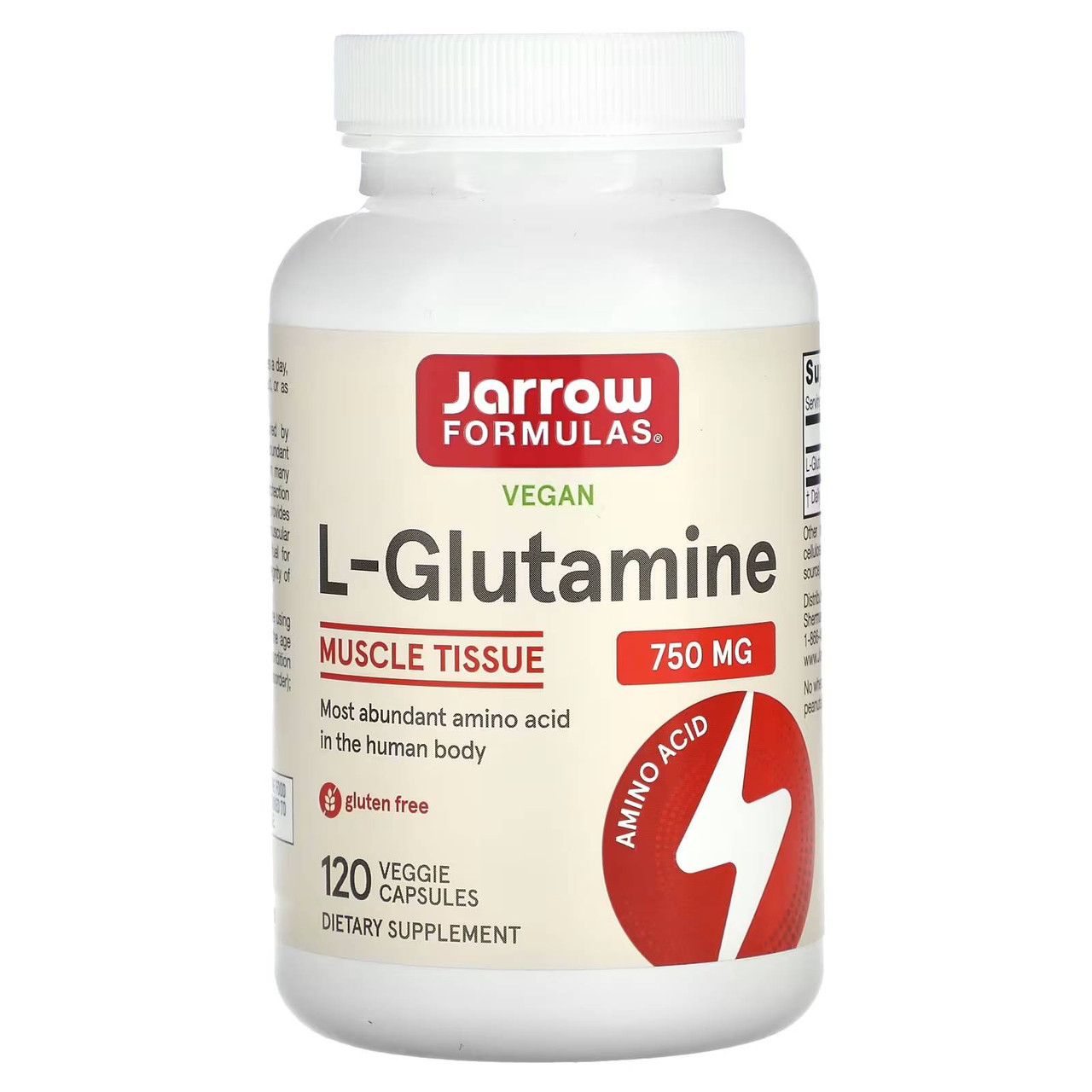 Jarrow Formulas L-Glutamine 750mg - 120 Capsules 23$