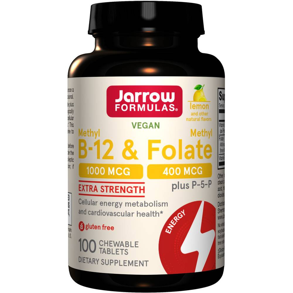 Jarrow Formulas Methyl B-12 Methyl Folate Lemon - 100 Tablets 24$