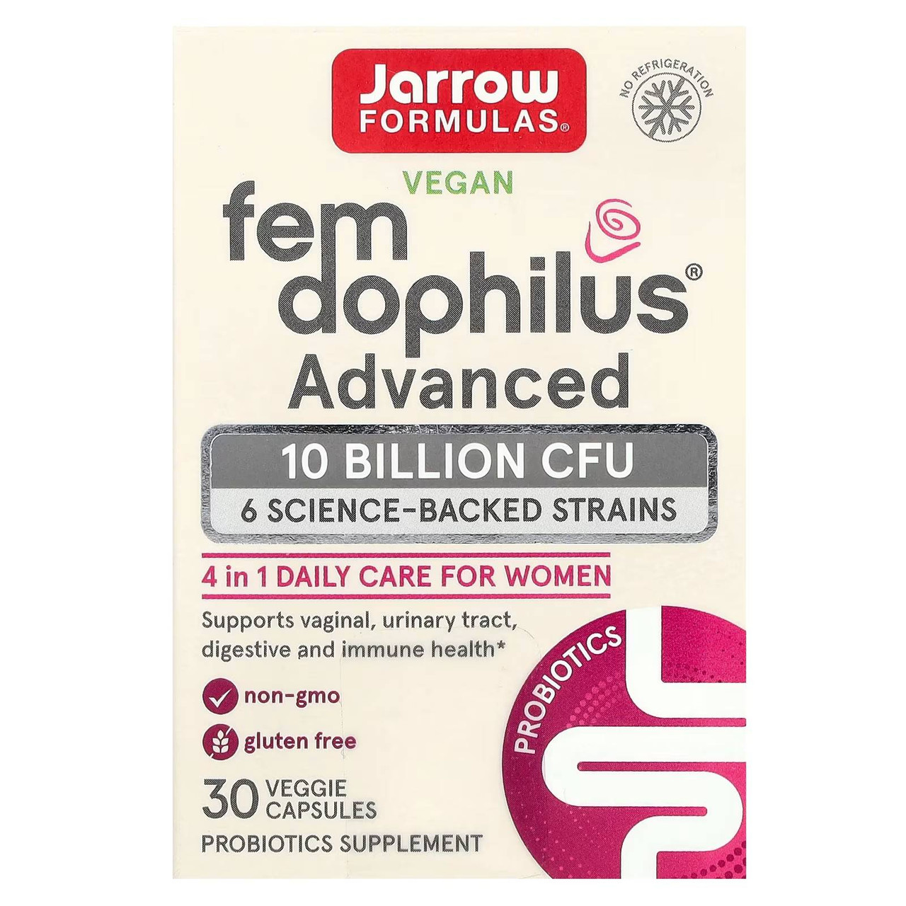Jarrow Formulas Fem-Dophilus Advanced - 10 Billion CFU Refrigerated - 30 Capsules 43$