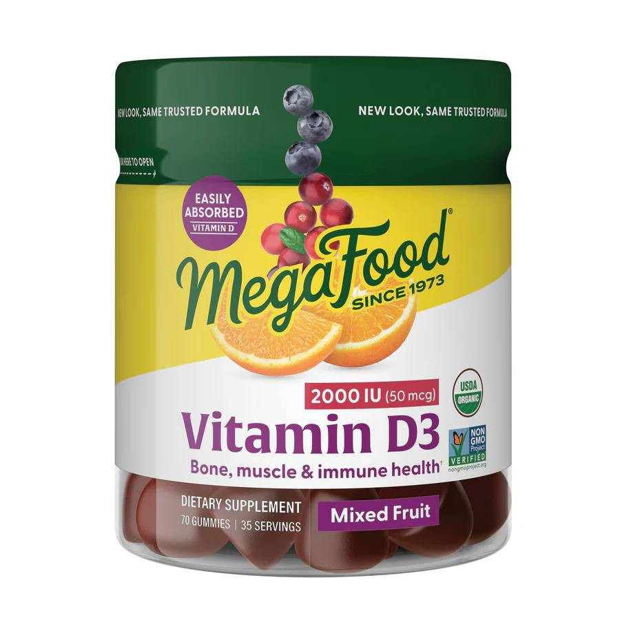MegaFood D3 Wellness 1000 IU Gummies Mixed Fruit - 70 Gummies 22$
