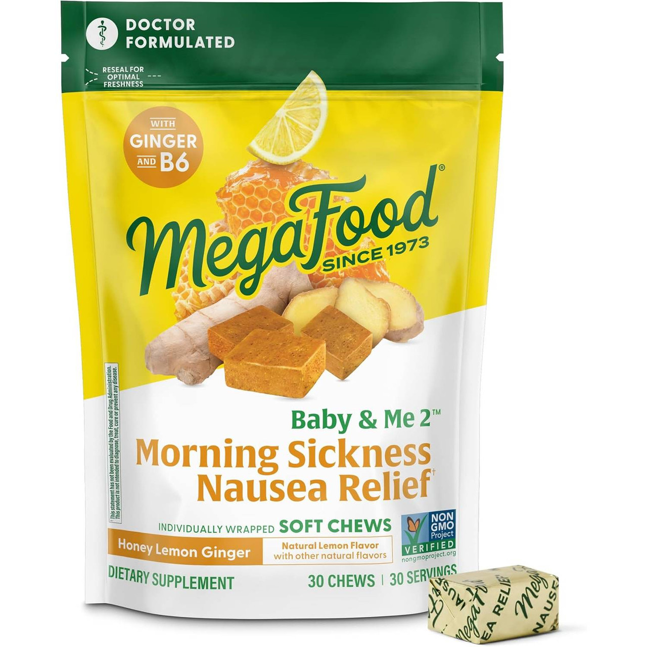 MegaFood Baby Me 2 Morning Sickness Nausea Relief Soft Chews - 30 Soft Chews 22$